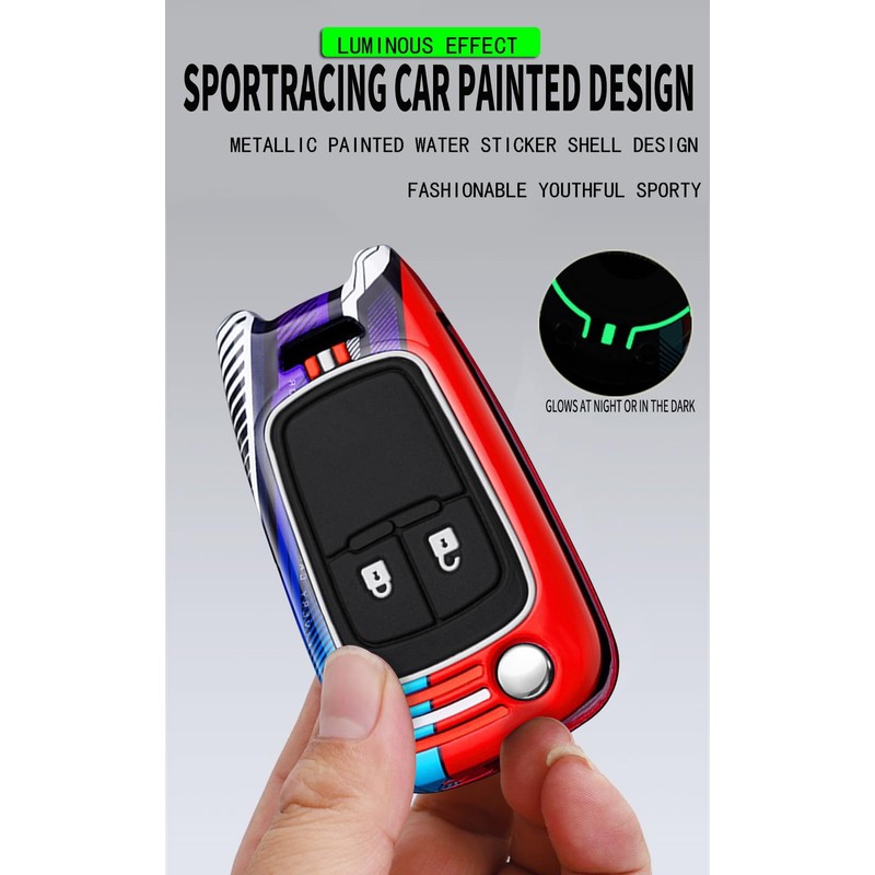 HIBEYO Folding Key Fob Cover Compatible with Buick Encore Fit