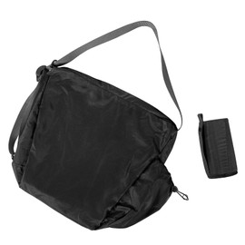 Romatime 18L Nylon Daily Crossbody Bag, Large Casual Shoulder Bag with Bottle Holder, Key Fob, Black