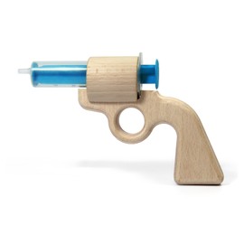 1 x Aqua Joe - The Wooden Water Gun, Sustainable, Repairable, Great Fun, Cowboy, (1, Blue)