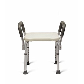 Medline Bath Bench Shower Seat with Padded Armrests, Ideal for Bathtubs, Robust Support up to 350 lbs., Comfortable and Durable