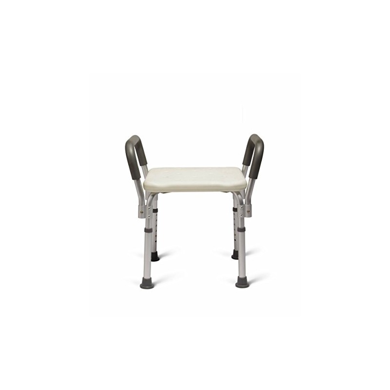 Medline Bath Bench Shower Seat with Padded Armrests, Ideal for