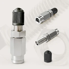 MILLISEC 2PCS 1/4 Inch Air Inflation Schrader Valve with Push to Connect for 1/4" OD Air Line Tubing for Air Suspension Spring Bags Fittings for Semi Truck