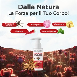 Artiglio del Diavolo Extra Forte Gel al 98%, Pomata Artiglio del Diavolo Formula Naturale e Professionale per Massaggi a Muscoli e Articolazioni (100 ml)