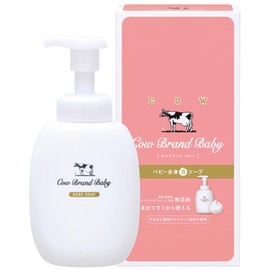 Cow Brand Baby Full Body Foaming Soap with Pump, 13.5 fl oz (400 ml), 90% Food-Grade Ingredients, Gentle on Eyes, Low Irritation