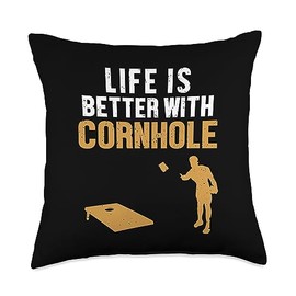 Kit Cornhole Bags Game Bards Accessories Set Gifts Life is Better Game Boards Bean Bag Cornhole Throw Pillow, 18x18, Multicolor