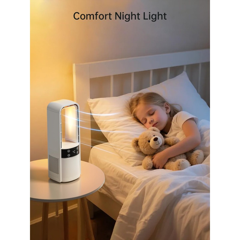 Desk Fan Bladeless, 120° Oscillating Fan Rechargeable, Quiet Fan with