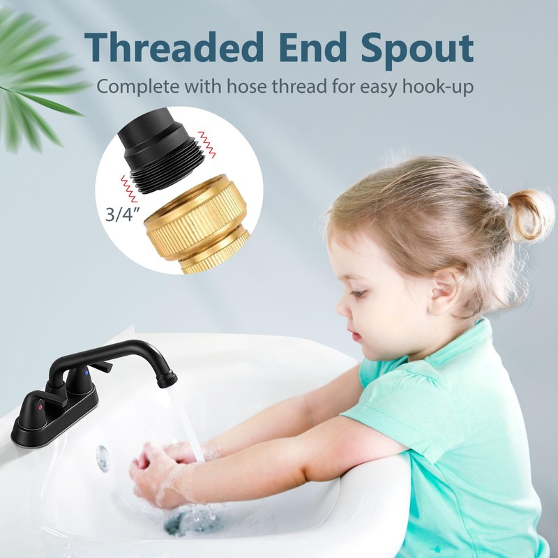 Aolemi Laundry Sink Faucet 4 Inch Centerset, Utility Sink Faucets