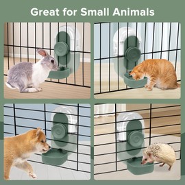 Kenond 28oz Hanging Automatic Rabbit Water Bottle, Guinea Pig Water Bottle No Drip, Gravity Water Dispenser for Cage, Suitable for Guinea Pig, Bunny, Hamsters and Other Small Animals(Green)