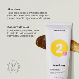Azala Natura | Scrub-u gel exfoliante de cáscara de nuez para celulitis todo tipo de piel (250 g)