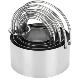 Cortadores de Galletas, 5 uds Redondos Moldes de Acero Inoxidable Cortador para Sándwiches para Repostería Pastel Cookie Fondant