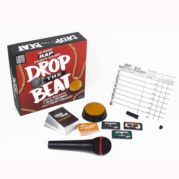 Drop The Beat - The Original Rap Party Game - Rapping / Singing Buzzer Game for The Family by Looney Goose.