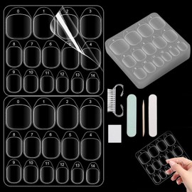 600pcs Nail Sticky Tabs for Press on Nails, Nails Stickers Set 15 Sizes of Nail Glue Stickers for False Nails, With Five-piece Nail Tool Kit Double Side Jelly Stickers, 40 Sheets