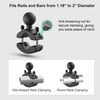 WINDFRD Aluminum Grab Bar Clamp Mount Base with 1.5'' Ball