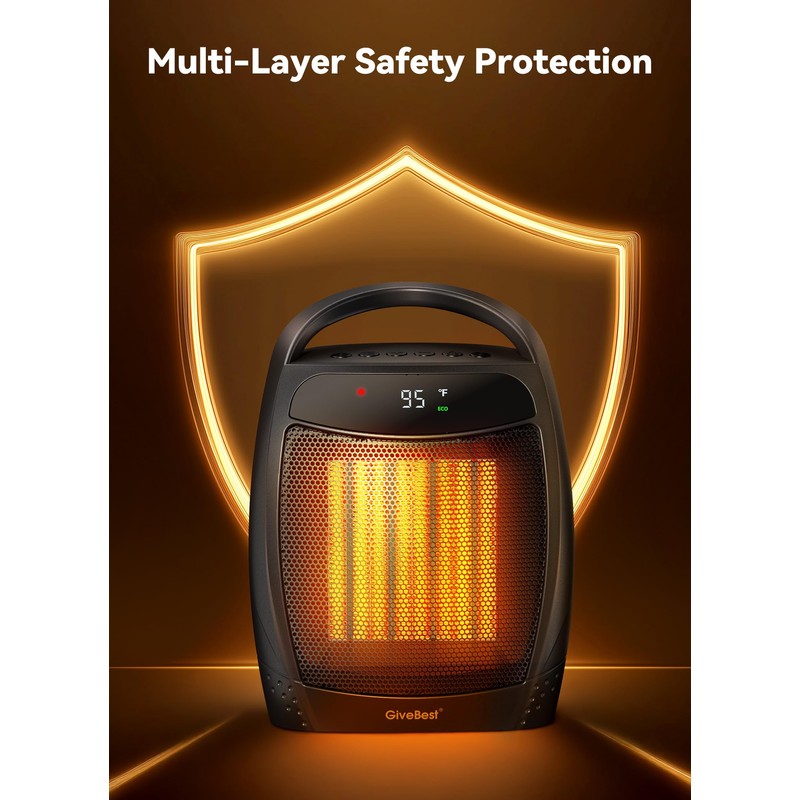 GiveBest Space Heater, 1500W Electric Portable Heaters for Indoor Use,