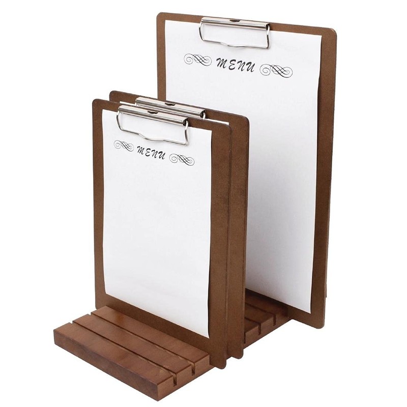 Olympia Menu Clipboard A4, Brown, Menu Presentation Clip Board, MDF,