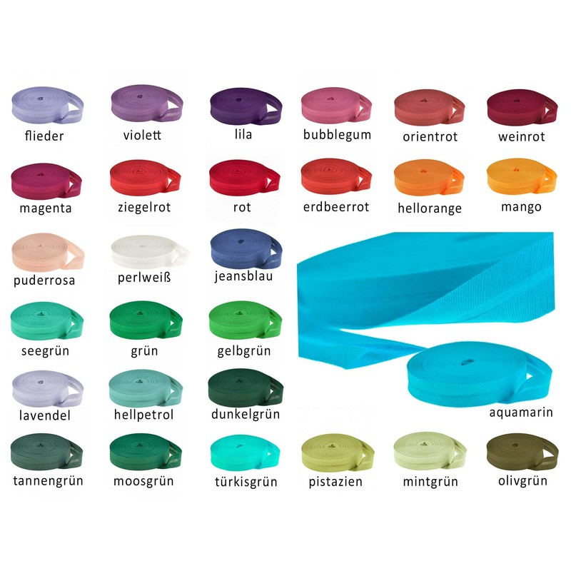 25 m Cotton Bias Binding Tape Plain 20 mm Wide