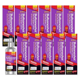 12 Pack Bullsoneshot 70000 Total Fuel System Cleaner & Fuel Additive for Gasoline Engine, Purple, BSO-002-00009