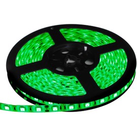 HAUTY Waterproof Green LED Strip Light, 16ft/5m SMD5050 300 LEDs DC12V Flexible Cuttable LED Tape (No 12V Power Plug/Adapter)