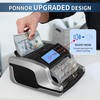 PONNOR Money Counter Machine with Value Count, UV/MG/IR/MT/DD Counterfeit Bill