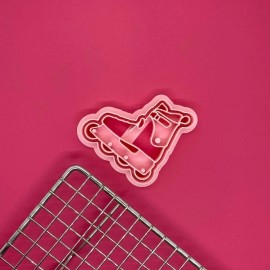 Unbranded Roller Skate Fondant Cookie Cutter Embosser Stamp 2-Pc. Set 2.25" x 2.25"