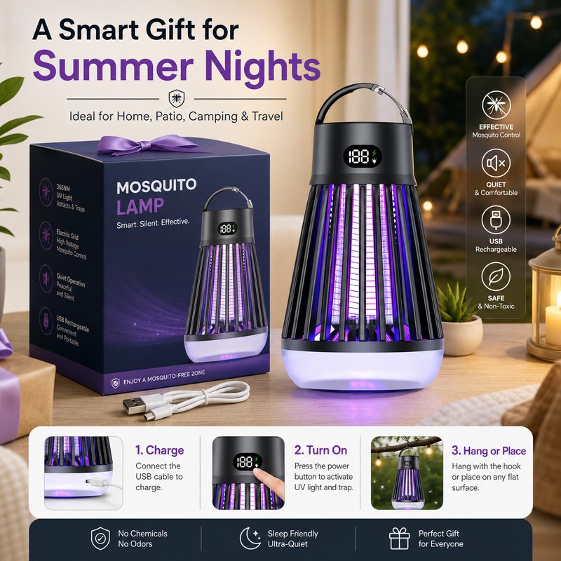 USB Rechargeable Mosquito Lamp for Indoor & Outdoor Use –