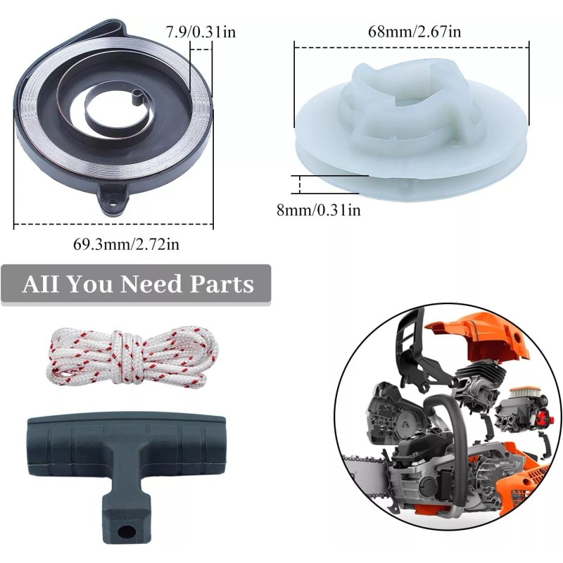 For Husqvarna Pull Start Starter Recoil Kit For Husqvarna 445E