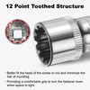 sourcing map 2pcs 12 Points Socket 3/8" Drive 15mm Metric