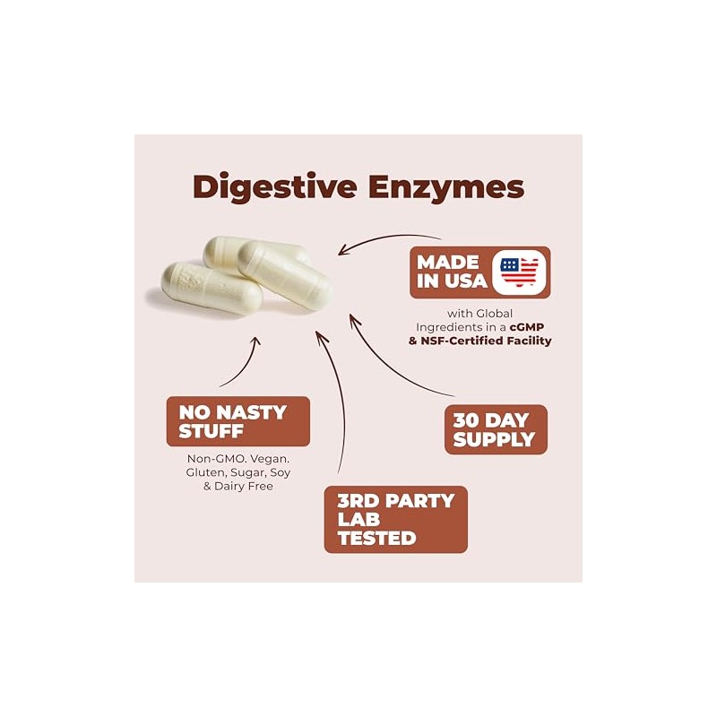 Enzimas Digestivas Probióticos Suplemento Multienzimático Natural Avanzado Una Digestión Absorción