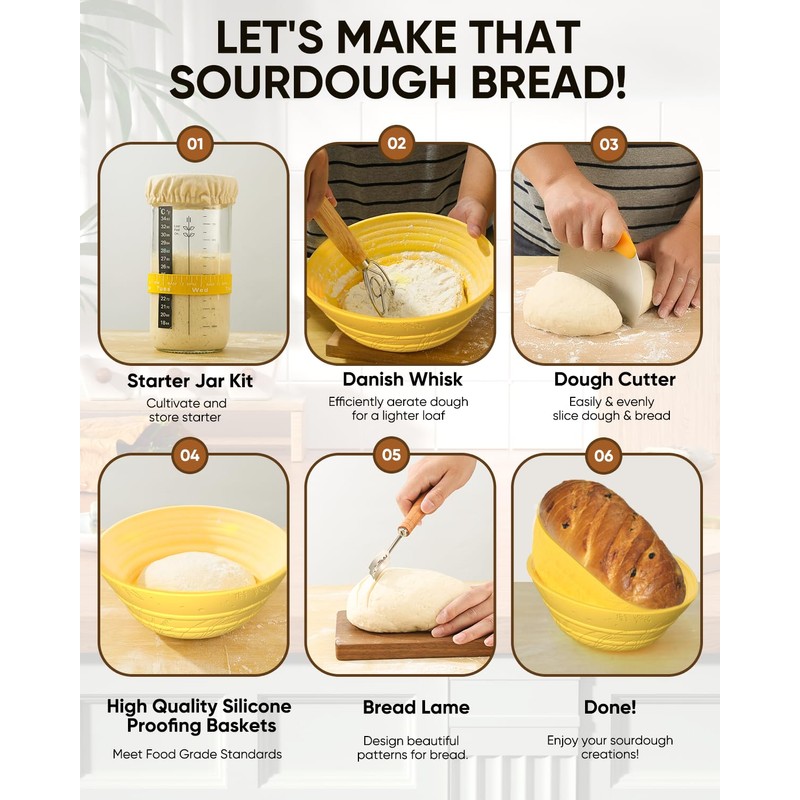 Sourdough Bread Baking Supplies 34 OZ Sourdough starter kit with