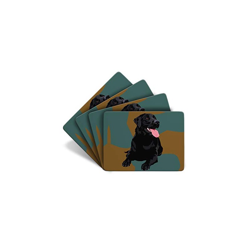 Black Labrador - Set of 4 Table Mats - Leslie