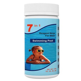 50 Strips Pool Test Strips 7IN 1, Swimming Pool Hot Tub Spa Water Tester for Total Chlorine/Free Chlorine/Bromine/PH/Cyan Total Chlorine, Alkalinity and PH Value, Pool Ph Tester