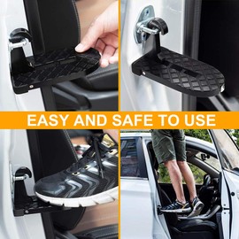 Auto Pedal Türstufe Klappleiter Fußrasten Fahrzeug Haken Pedal Einfacher Zugang Zum Auto Dach Auto Zubehör für SUV, Jeep, Geschäftsauto, Familienauto.U-förmig,Schwarz
