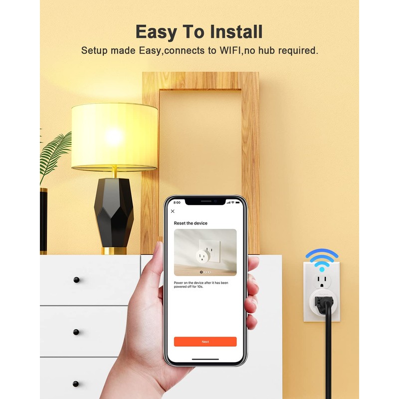 HAPYTHDA Smart Plug with Remote, 2.4GHz Wi-Fi & RF433 Wireless