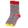 Men's Gray Firefighter Fire Truck Novelty Dress & Trouser Socks