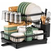 2-Tier Dish Drying Rack for Kitchen Countertops – Removable Metal