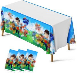 Sidesea Table Cloth Party, 3Pack 180 * 108cm Dog Table Cloth Waterproof Cartoon Party Tablecloth Rectangular Plastic Birthday Cover for Kids Party Decorations