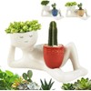 Lazy Guy Planter - Funny Smiling Face Resin Flower Pot