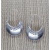 Sterling Silver Large Crescent Boho Statement Earrings, Handmade Half Moon