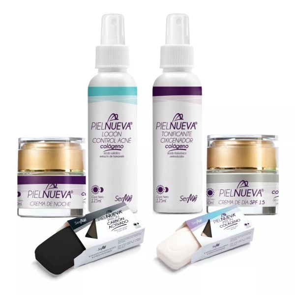 Piel Nueva Kit Cuidado Facial Ser Más, A. Hialurónico, Colágeno,