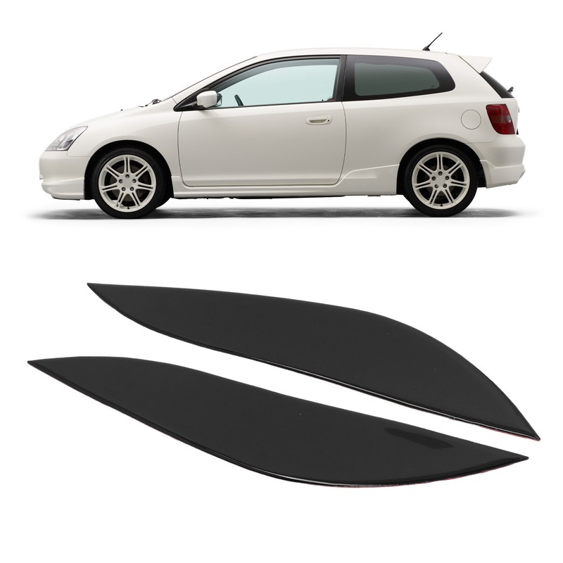 Front Headlight Eyebrow Eye Lid Cover Trim Piano Black Replacement