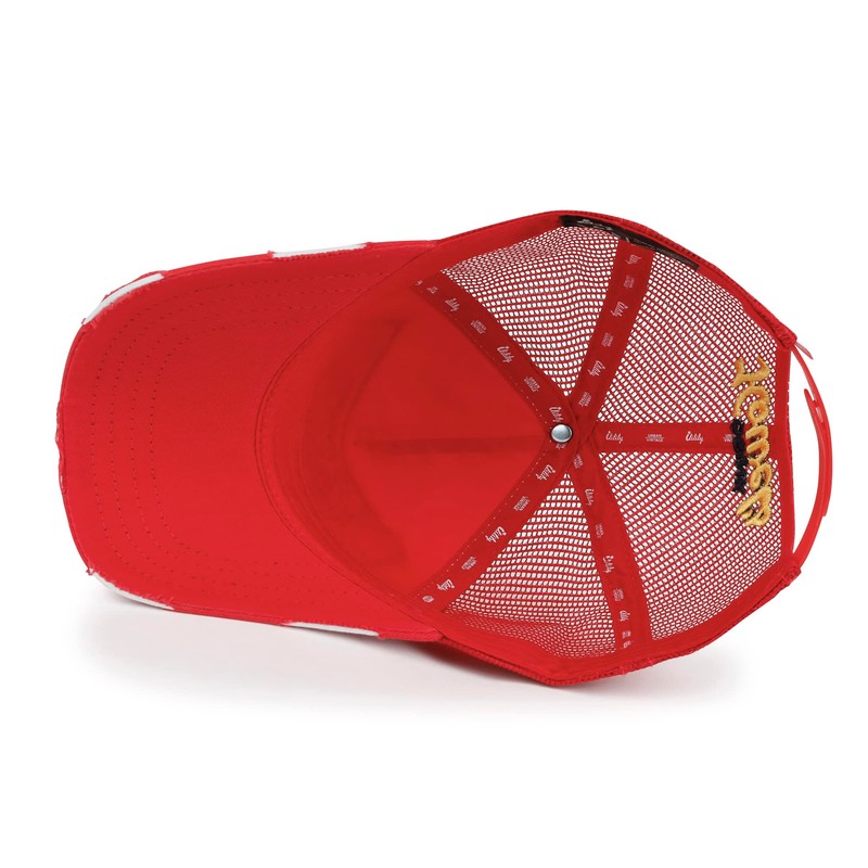 ililily Premium Howels Embroidery Vintage Baseball Cap Distressed Trucker Hat,