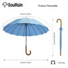 SoulRain 16 Ribs 48" Stick Umbrella Auto Open Solid Color