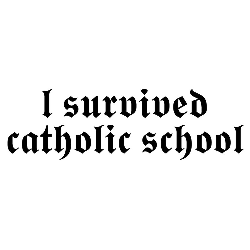 CafePress I Survived Catholic School Oval Sticker Oval Car Bumper