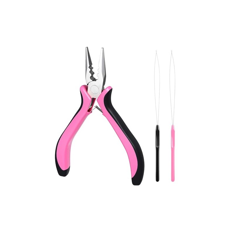 Nano Bead Tool, 3 Pcs Professional Hair Extension Pliers Kit