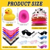 12 Sets Cowboy Ducks with Mini Hat Scarf and Sunglasses