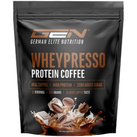 Wheypresso Protein Coffee - Protein Powder with Whey Concentrate & Isolate - With Real Coffee & Caffeine - Creamy High Protein Drink - (908 g, Classic Coffee Flavour)