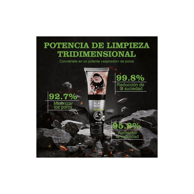 Mascarilla Carbón Activado 2 Tubos Puntos Negros Limpieza Poros 120g