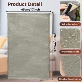 NZDWZDN Recliner Headrest Protector Faux Leather Headrest Cover for Recliner Chair Waterproof Couch Headrest Covers for Furniture Sofa Protector for Home Office Chair W17 x L27Inch(Taupe)