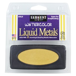 Sargent Art 66-8081 1-Count Oval Liquid Metal Watercolors, Gold