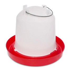 Little Family Members Chicken Waterer 1.5-Gallon Metal Handle Poultry Drinker | Large Capacity Automatic Poultry Waterer | For Ducks, Baby Chicks, Chickens, Turkeys and More